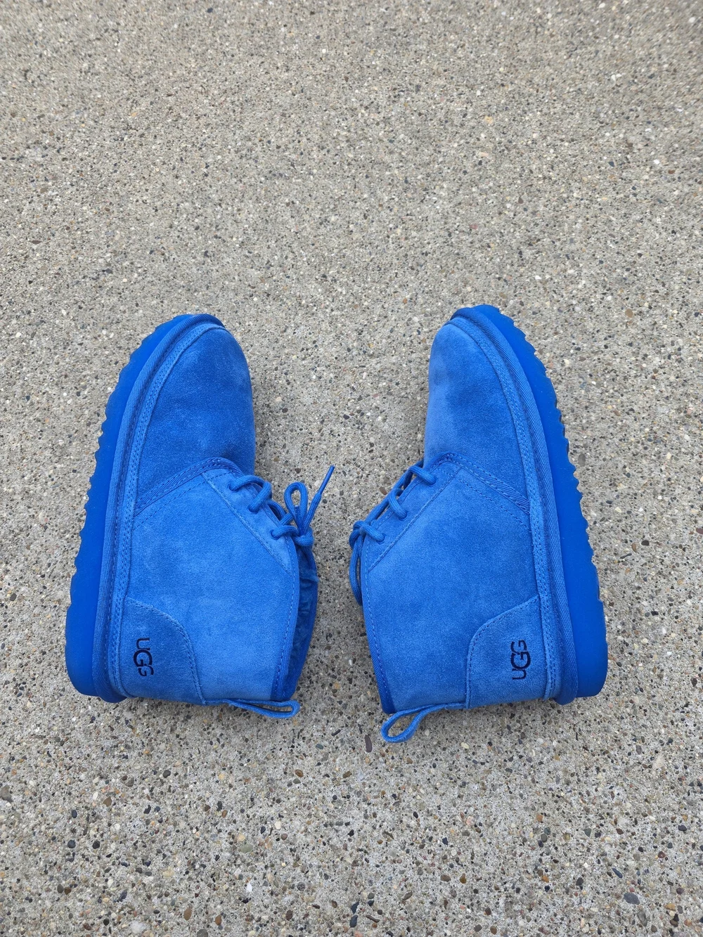 UGG Suede Lace-Up Boots in Bright Blue Big Girls 5